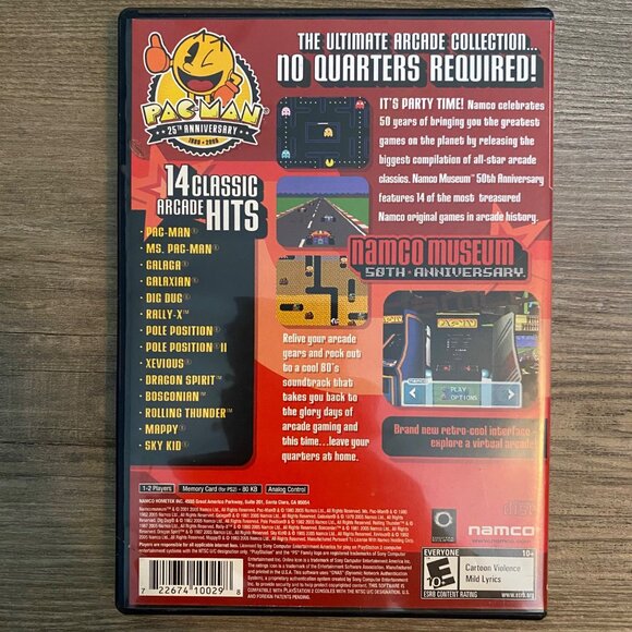 Namco Museum 50th Anniversary PlayStation 2 PS2 Greatest Hits Video Game w/ Case - Picture 11 of 11